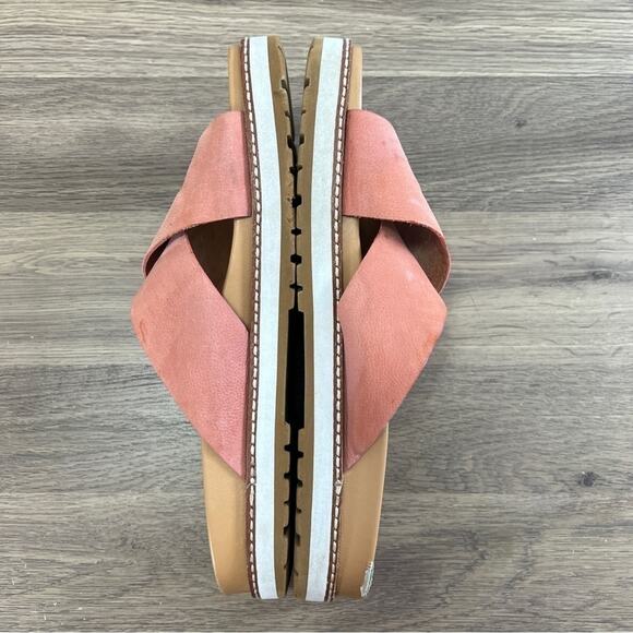 Madewell Leather 2 strap Sandals pink cross platform Size 10 - Picture 5 of 8
